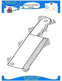 Çocuklar İçin Bıçak Boyama Sayfaları 